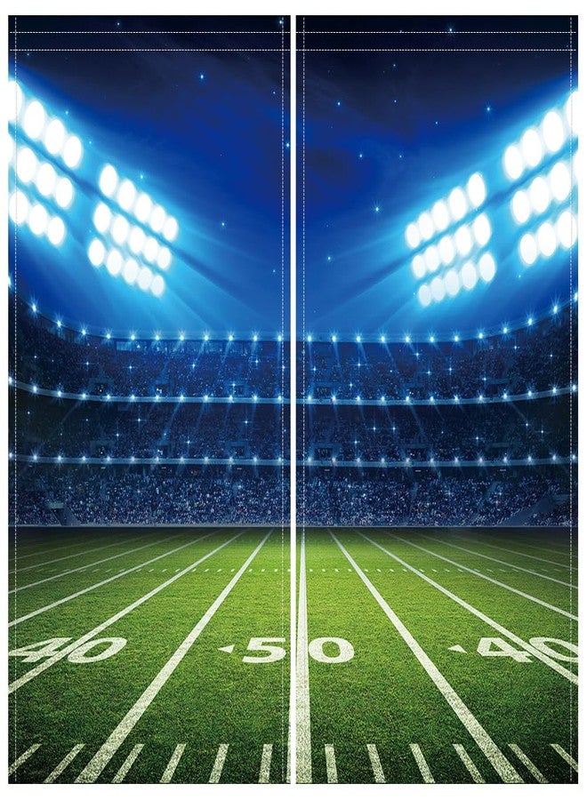 DOTOOMA 82 x 84 Inches Football Stadium Sports Theme Venues Window Curtain Lawn Audience Spotlight Kids Boys Teens Bedroom Decoration Polyester Drapes 2 Panel - Image 2
